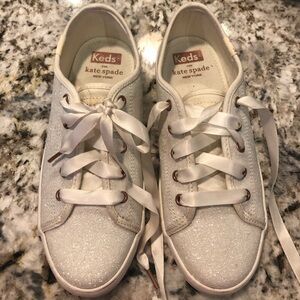 Girl’s Kate Spade white Glitter KEDs Sz. 1.5